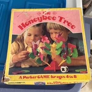 Vtg 1973 The Honeybee Tree Game Parker Building Dice Box Instruction Complete
